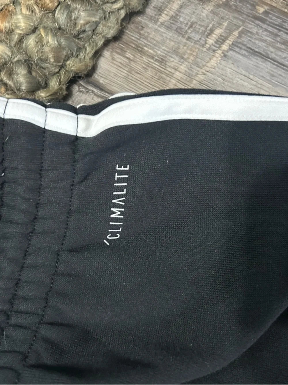 adidas Black Jogger Pants with White Side Stripes